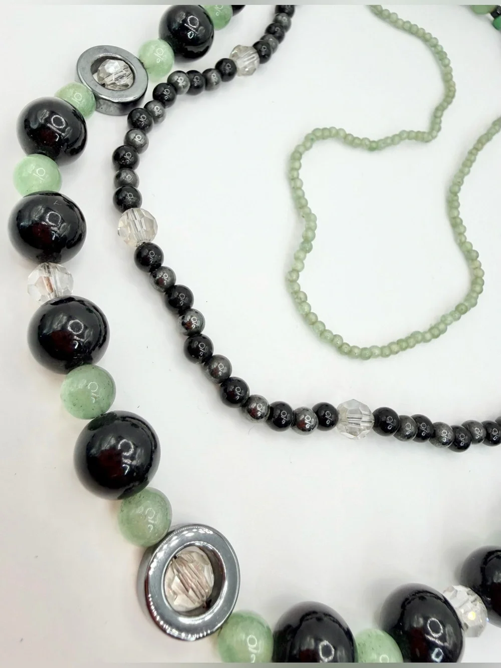Handcrafted Black and Green Beaded Women's Necklace